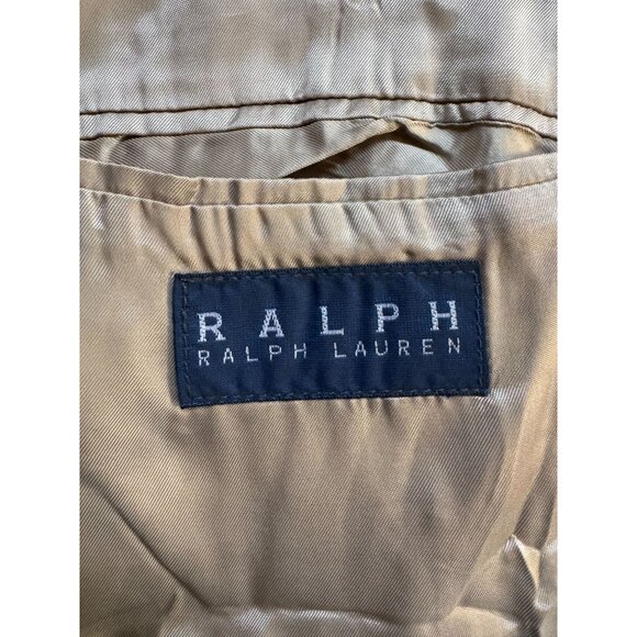 Ralph Lauren Brown Blazer 48R Mens Single Breasted Microfiber Made In Canada - Picture 4 of 13
